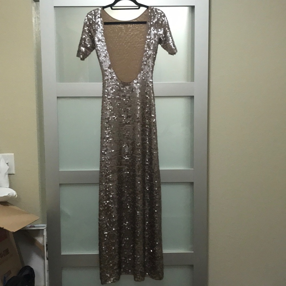 BCBG Maxazria Sequin Ennor Evening Gown - Picture 6 of 8